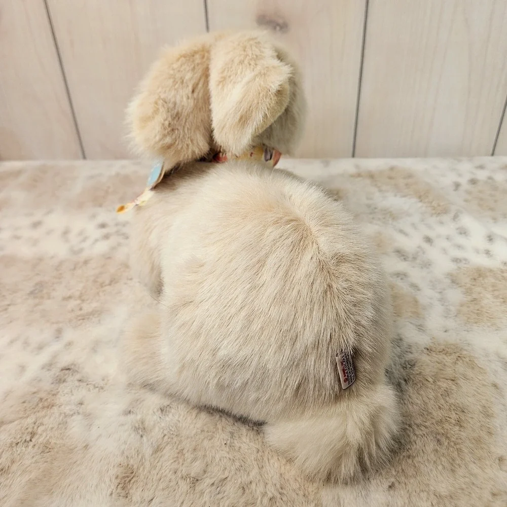 Gund Tan Floral Bow Plush Bunny Rabbit 14